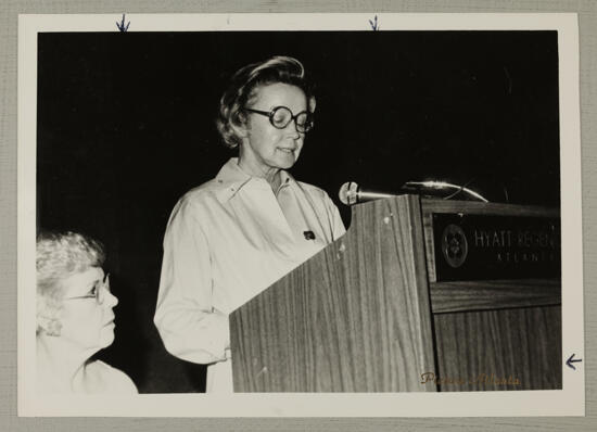 Ann Byrd Speaking at Convention Photograph, July 2-6, 1978 (image)