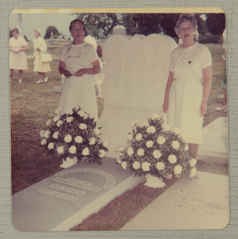 Alice Dennis and Ada Henry by Founders' Headstone Photograph, July 2-6, 1978 (Image)