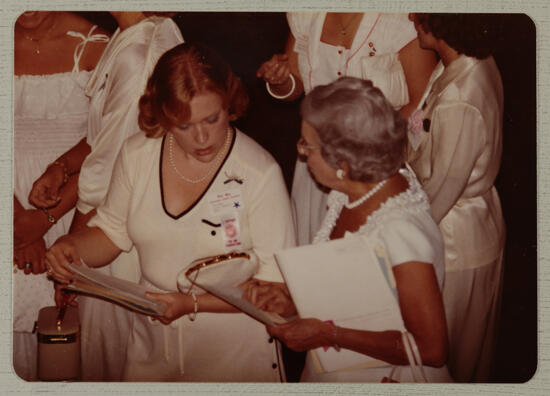 Rebekah Napper and Polly Booth at Convention Reception Photograph, June 29-July 3, 1980 (image)