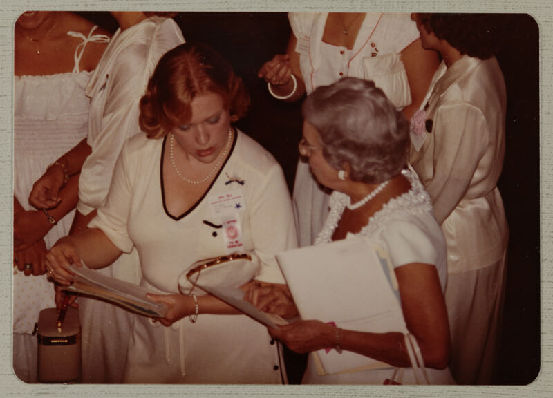Rebekah Napper and Polly Booth at Convention Reception Photograph, June 29-July 3, 1980 (Image)