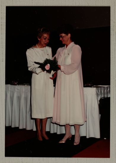 Linda Litter Presenting Outstanding Alumna Award to Joyce Holmes Photograph 1, June 30-July 5, 1984 (image)