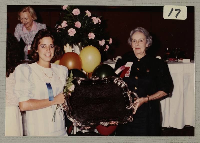 Polly Freear Presenting Panhellenic Award at Convention Photograph, June 30-July 5, 1984 (Image)
