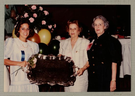 Williamson, Freear, and Unidentified with Panhellenic Award Photograph, June 30-July 5, 1984 (image)