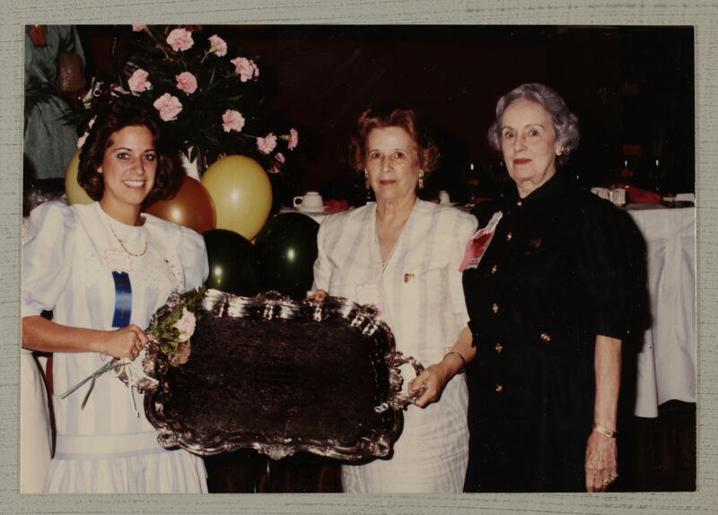 Williamson, Freear, and Unidentified with Panhellenic Award Photograph, June 30-July 5, 1984 (Image)