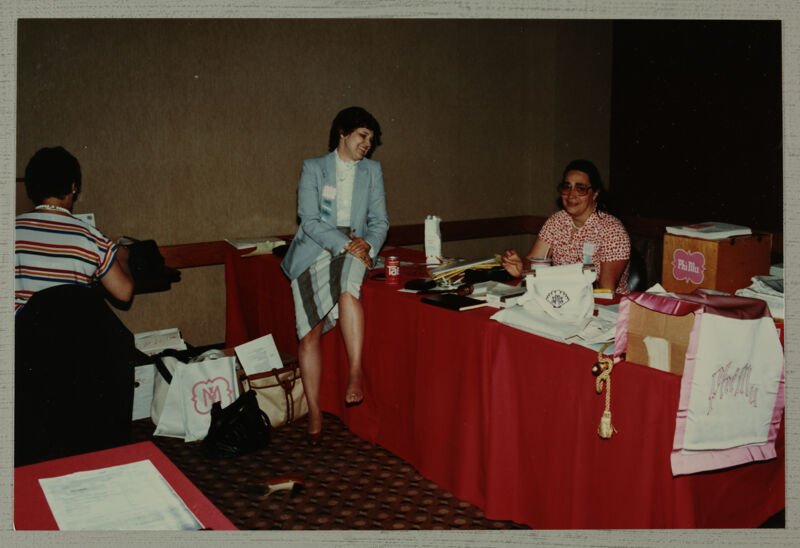 Judy Price and Julia Wadsworth in Convention Office Photograph, June 30-July 5, 1984 (Image)