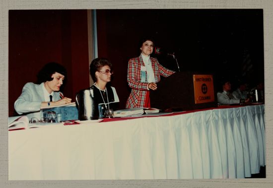 Unidentified Phi Mu Speaking at Convention Photograph 1, June 30-July 5, 1984 (image)