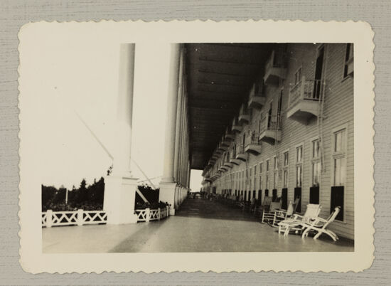 Mackinac Island Grand Hotel Porch Photograph, July 12-17, 1946 (image)