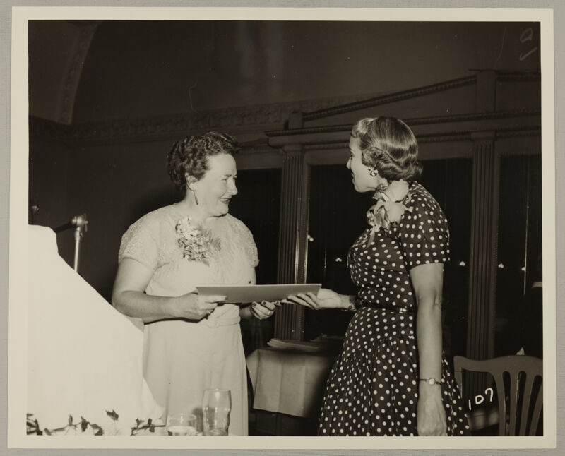 Naomi Turner Receiving Alumnae Achievement Award at Convention Photograph, July 11-16, 1954 (Image)