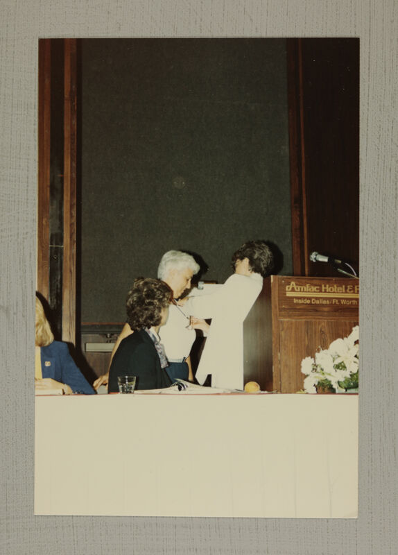 Ruth Proctor Receiving Council Badge at Convention Photograph, July 6-10, 1986 (Image)