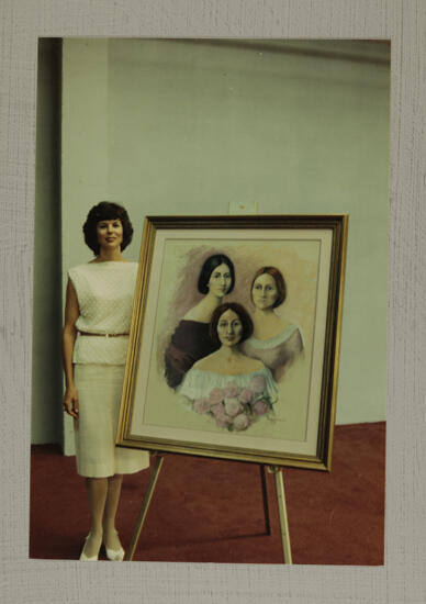 Mary Ann Cox with Painting at Convention Photograph 3, July 6-10, 1986 (image)