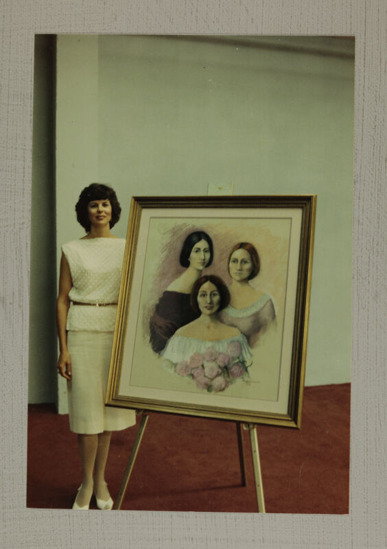 Mary Ann Cox with Painting at Convention Photograph 3, July 6-10, 1986 (Image)