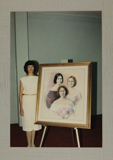 Mary Ann Cox with Painting at Convention Photograph 2, July 6-10, 1986 (image)