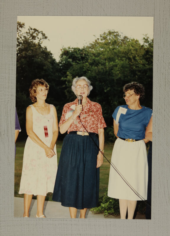 Angelini, Freear, and Nisbet at Convention Picnic Photograph, July 6-10, 1986 (Image)