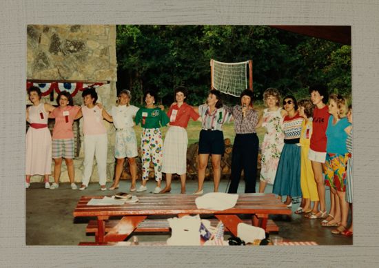 Phi Mus in Picnic Shelter at Convention Photograph 2, July 6-10, 1986 (image)