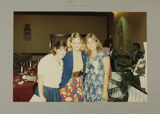 Kathy Williams and Two Unidentified Phi Mus at Convention Photograph, July 6-10, 1986 (image)