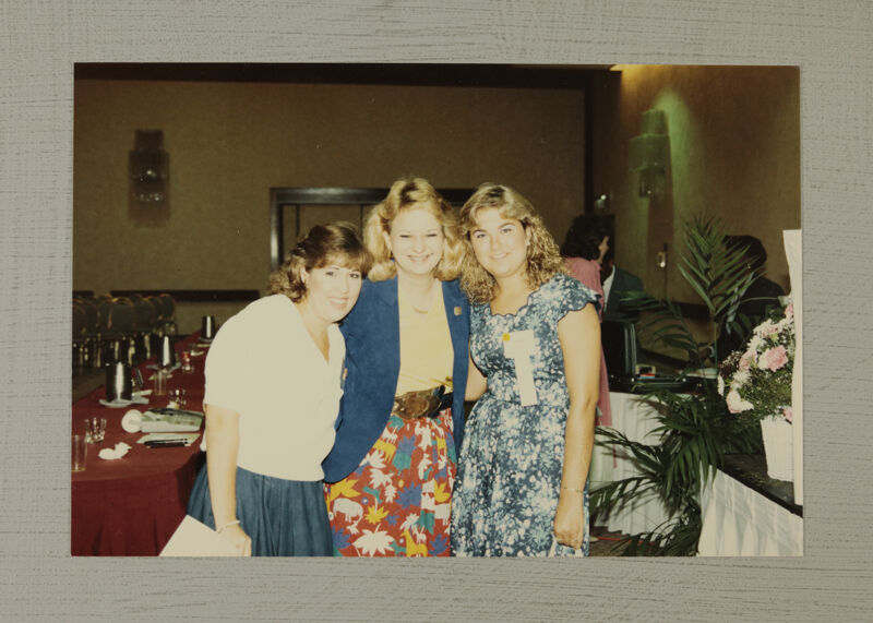 Kathy Williams and Two Unidentified Phi Mus at Convention Photograph, July 6-10, 1986 (Image)