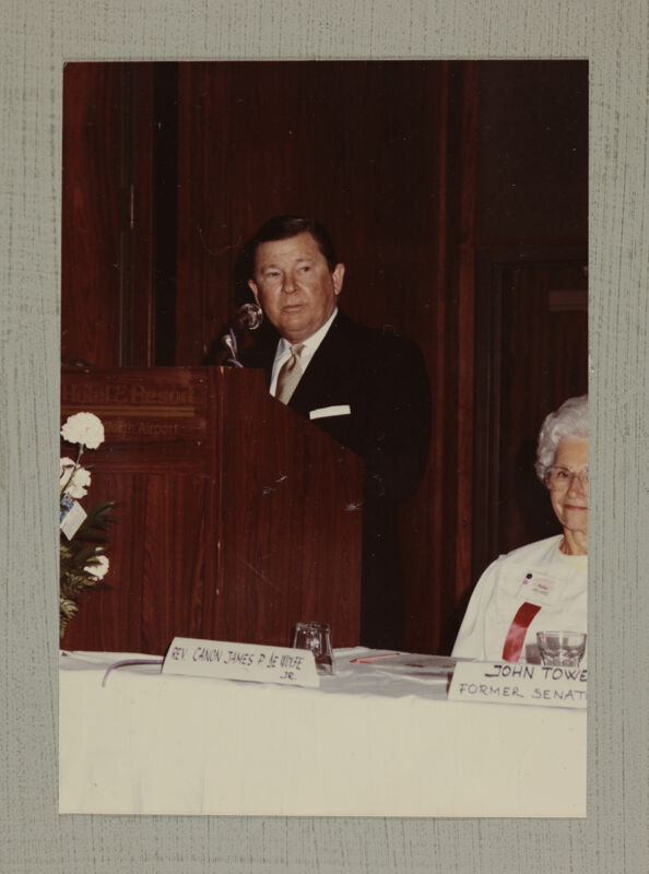 Unidentified Guest Speaking at Convention Photograph, July 6-10, 1986 (Image)