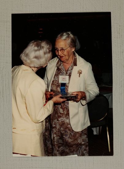 Maude Receiving Social Service Award at Convention Photograph, July 6-10, 1986 (image)