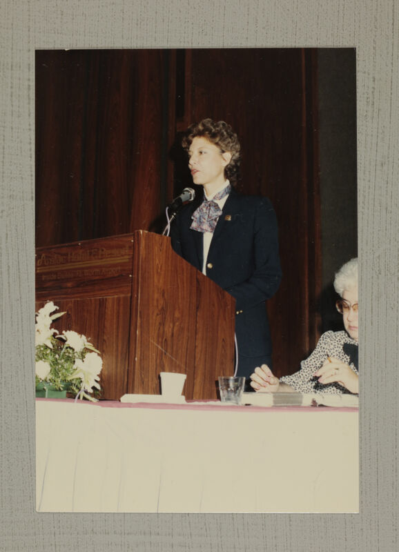 Pam Wadsworth Speaking at Convention Photograph 2, July 6-10, 1986 (Image)