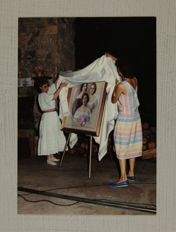 Linda Litter and Mary Ann Cox Unveil Painting at Convention Photograph 3, July 6-10, 1986 (Image)