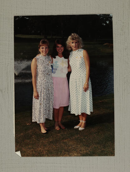 Three Unidentified Phi Mus Outside at Convention Photograph, July 6-10, 1986 (image)