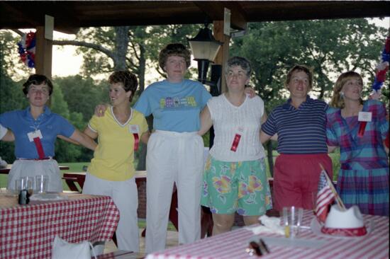 Six Phi Mus at Convention Picnic Negative, July 6-10, 1986 (image)