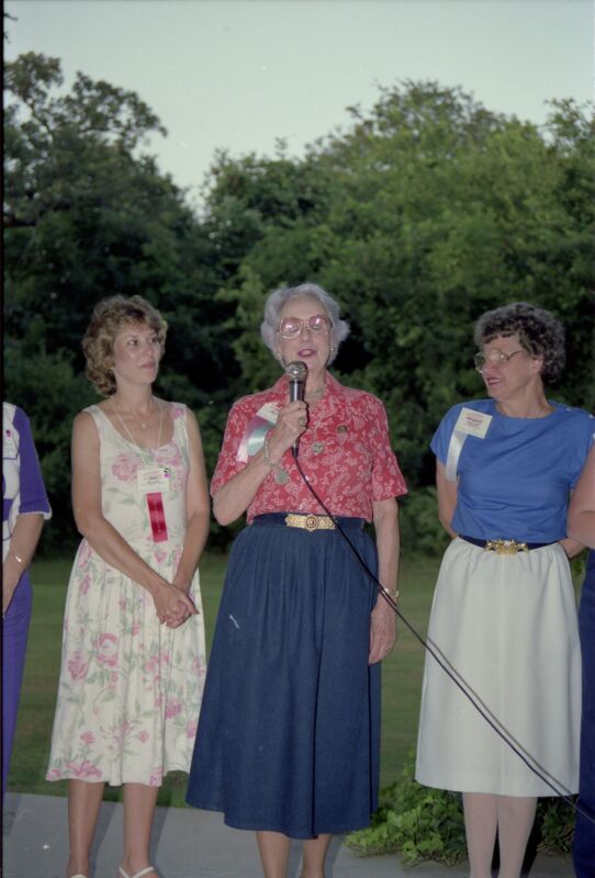 Angelini, Freear, and Nisbet at Convention Picnic Negative, July 6-10, 1986 (Image)