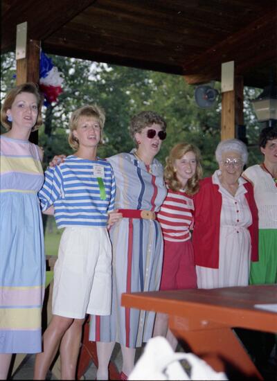 Evans, Logan, Litter, Hughes, and Unidentified at Convention Picnic Negative, July 6-10, 1986 (image)