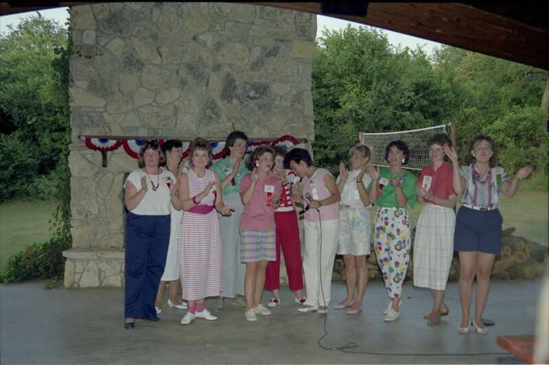 Group of 11 at Convention Picnic Negative, July 6-10, 1986 (Image)