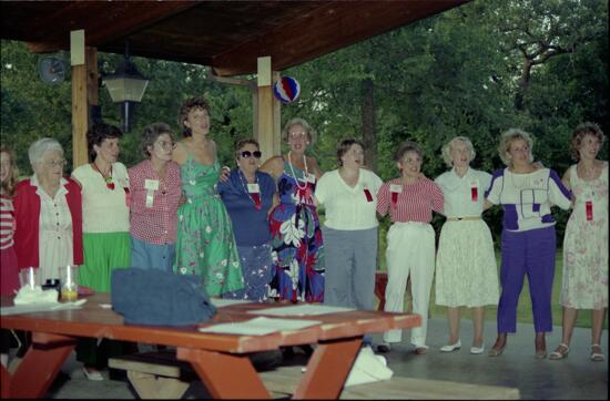 Phi Mus in Picnic Shelter at Convention Negative 1, July 6-10, 1986 (image)