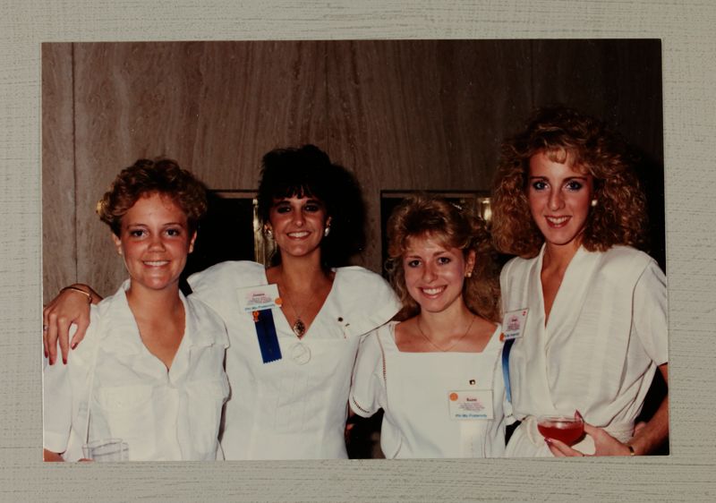 July 1-5 Group of Four in White Dresses at Convention Photograph Image