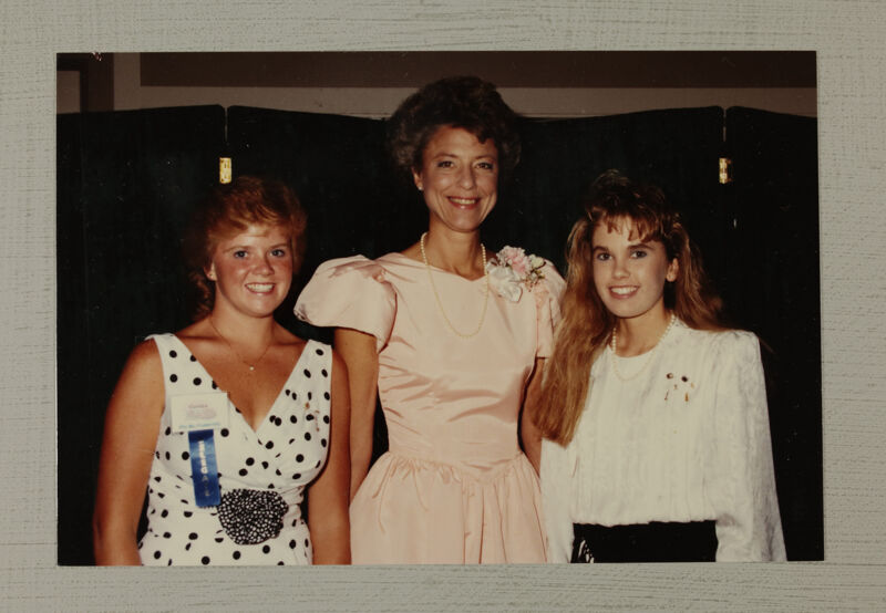 Pam Wadsworth and Two Unidentified Phi Mus at Convention Photograph, July 1-5, 1988 (Image)