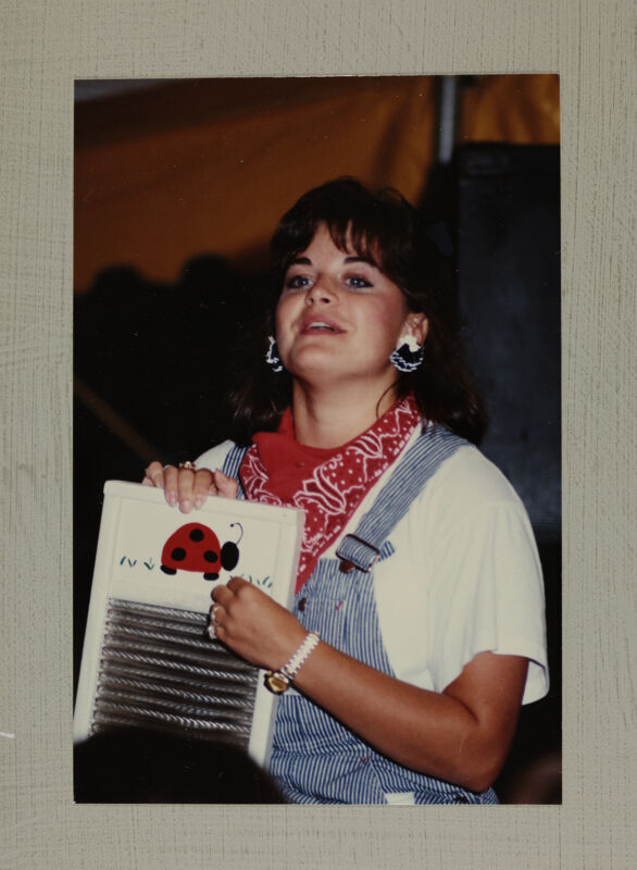 Band Member with Washboard at Convention Photograph 2, July 1-5, 1988 (Image)