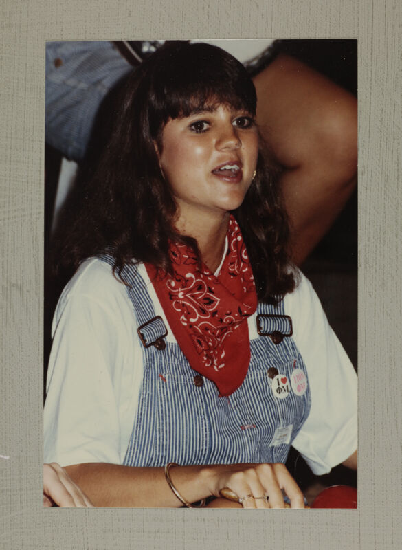 Washboard Band Member Singing at Convention Photograph 3, July 1-5, 1988 (Image)
