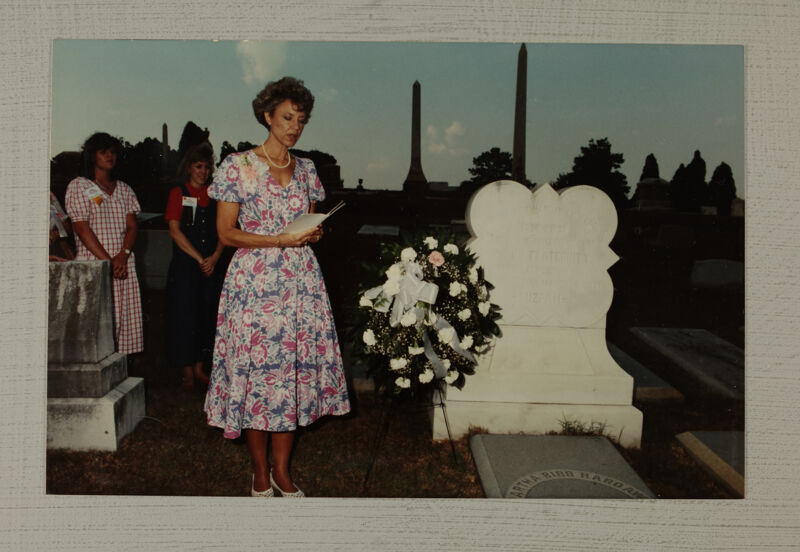 Pam Wadsworth Speaking at Martha Redding's Gravesite Photograph, July 1-5, 1988 (Image)