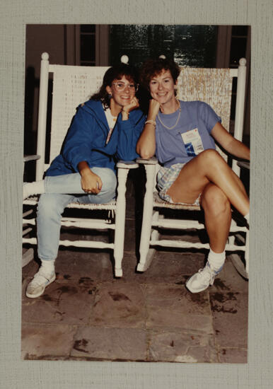 Two Phi Mus in Rocking Chairs at Convention Photograph 1, July 1-5, 1988 (image)