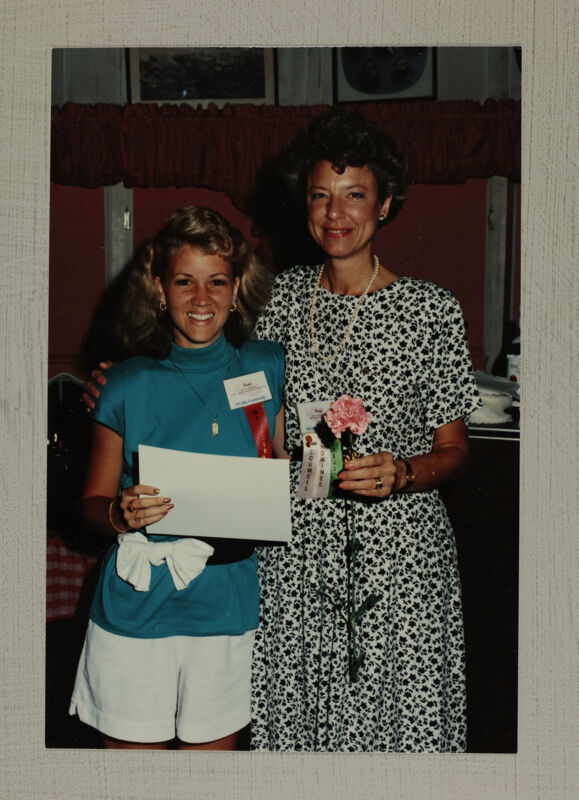 Pam Wadsworth and Unidentified With Certificate at Convention Photograph, July 1-5, 1988 (Image)