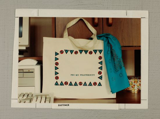 Phi Mu Convention Tote Bag and Handkerchief Photograph, July 6-9, 1990 (image)