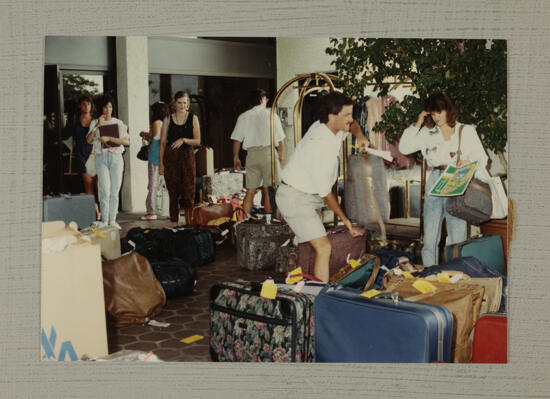 Phi Mu Luggage at Convention Hotel Photograph, July 6-9, 1990 (image)