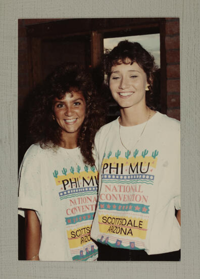 Two Phi Mus in Convention T-Shirts Photograph, July 6-9, 1990 (image)