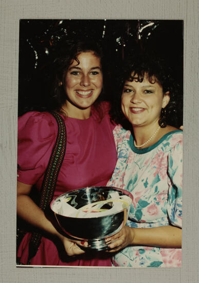 Two Unidentified Phi Mus with Convention Award Photograph, July 6-9, 1990 (image)