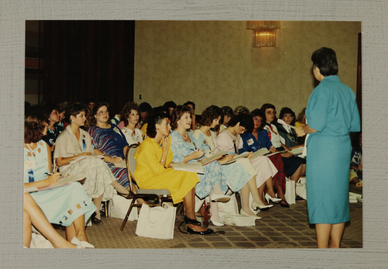 Barbara Keller Speaking at Convention Photograph, July 6-9, 1990 (Image)