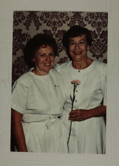 Thelma Ackley and Betty Hollingsworth at Convention Memorial Service Photograph, July 6-9, 1990 (image)