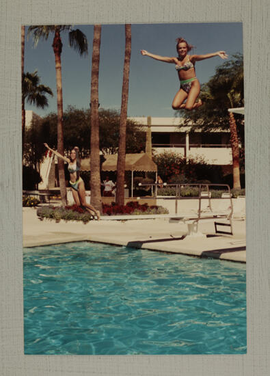 Phis Mus Jumping Into Pool at Convention Photograph, July 6-9, 1990 (image)