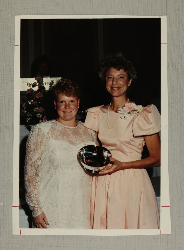 Pam Wadsworth and Beta Eta Chapter Member with Convention Award Photograph, July 1-5, 1988 (Image)