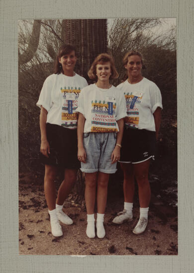 Three Phi Mus in Convention T-Shirts Photograph, July 6-9, 1990 (image)