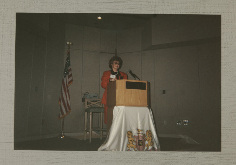 Lynne King Speaking at Convention Photograph, July 1-4, 1994 (Image)