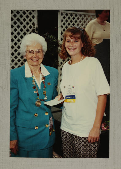 Dorothy Campbell and Megan Riva at Sisterhood Luncheon Photograph, July 1-4, 1994 (image)