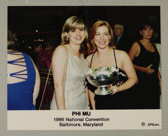 Two Phi Mus With Award at Convention Photograph, July 4-8, 1996 (image)