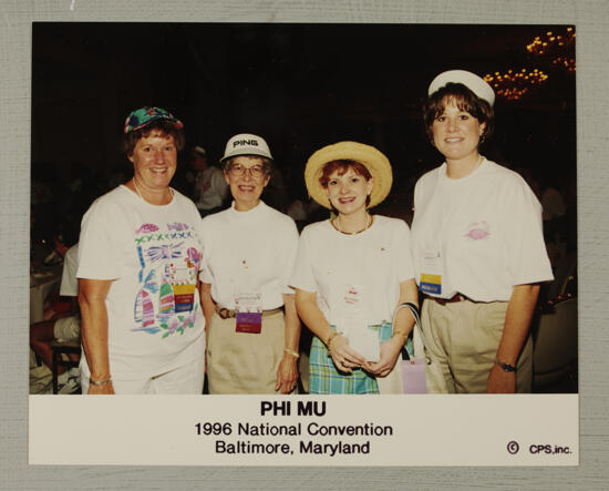 Four Phi Mus in Hats at Convention Photograph, July 4-8, 1996 (image)